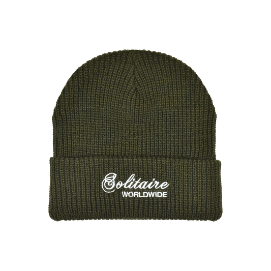 LOGO KNIT BEANIE (OLIVE)